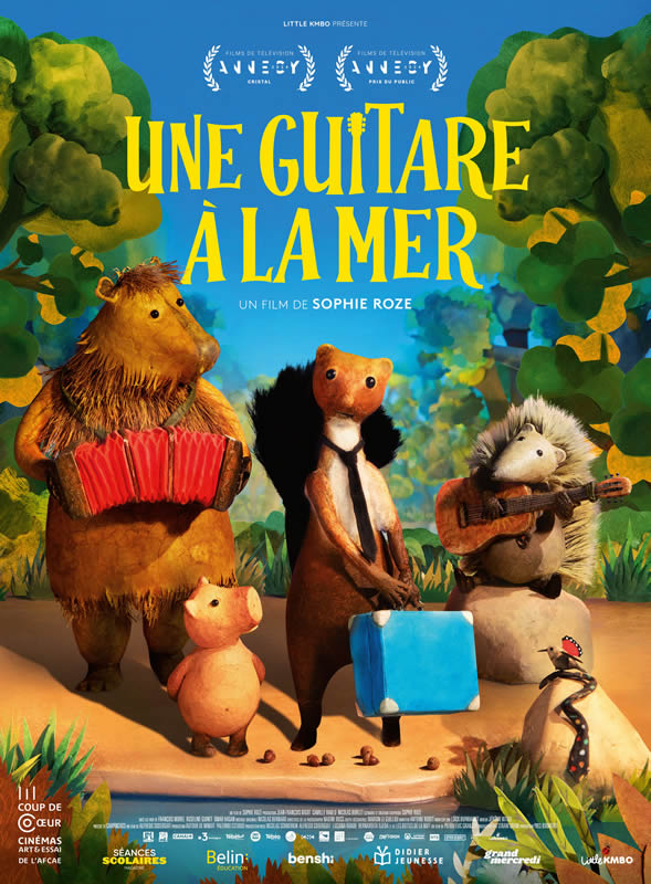 affiche UNE GUITARE À LA MER Sophie Roze, Pierre-Luc Granjon & Alfredo Soderguit