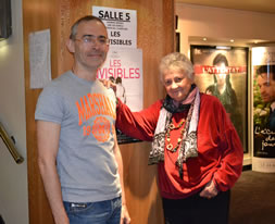 Monique Isselé, une des protagonistes du film et Stéphane Corbin, président de l'association QUAZAR©DR