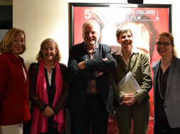 Martine Poulain, bibliothécaire, Elisabeth Verry, archiviste paléographe, Alain Jacobzone, historien, Corinne Bouchoux, sénatrice et Ariane James-Sarazin, directrice des musées et de l'artothèque d'Angers©DR