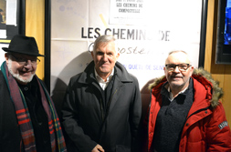 Louis-Marie Plumejeau, Georges Bertin et Xavier Vallais, membres de l'Association des Amis de
Saint Jacques de Compostelle en Anjou.©DR